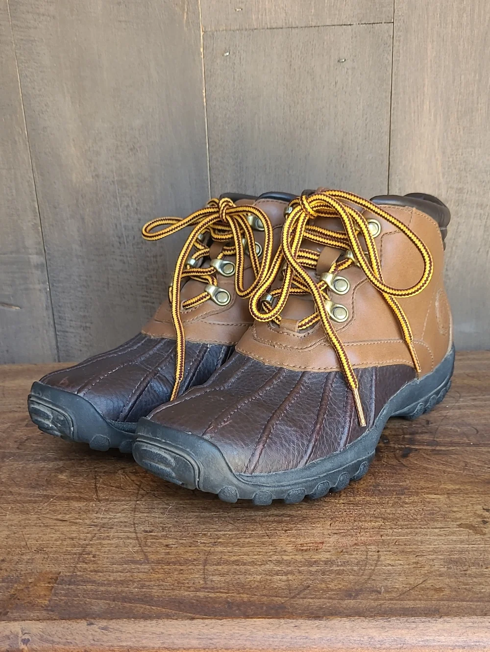 Polo Sport Ralph Lauren Duck Boots Women's sz 8 Leather Lace Up Waterproof